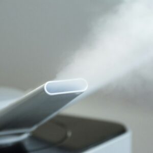 a close-up of a white device