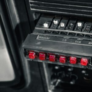 Vintage car radio with illuminated buttons