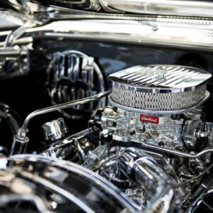 closeup photo of vehicle engine
